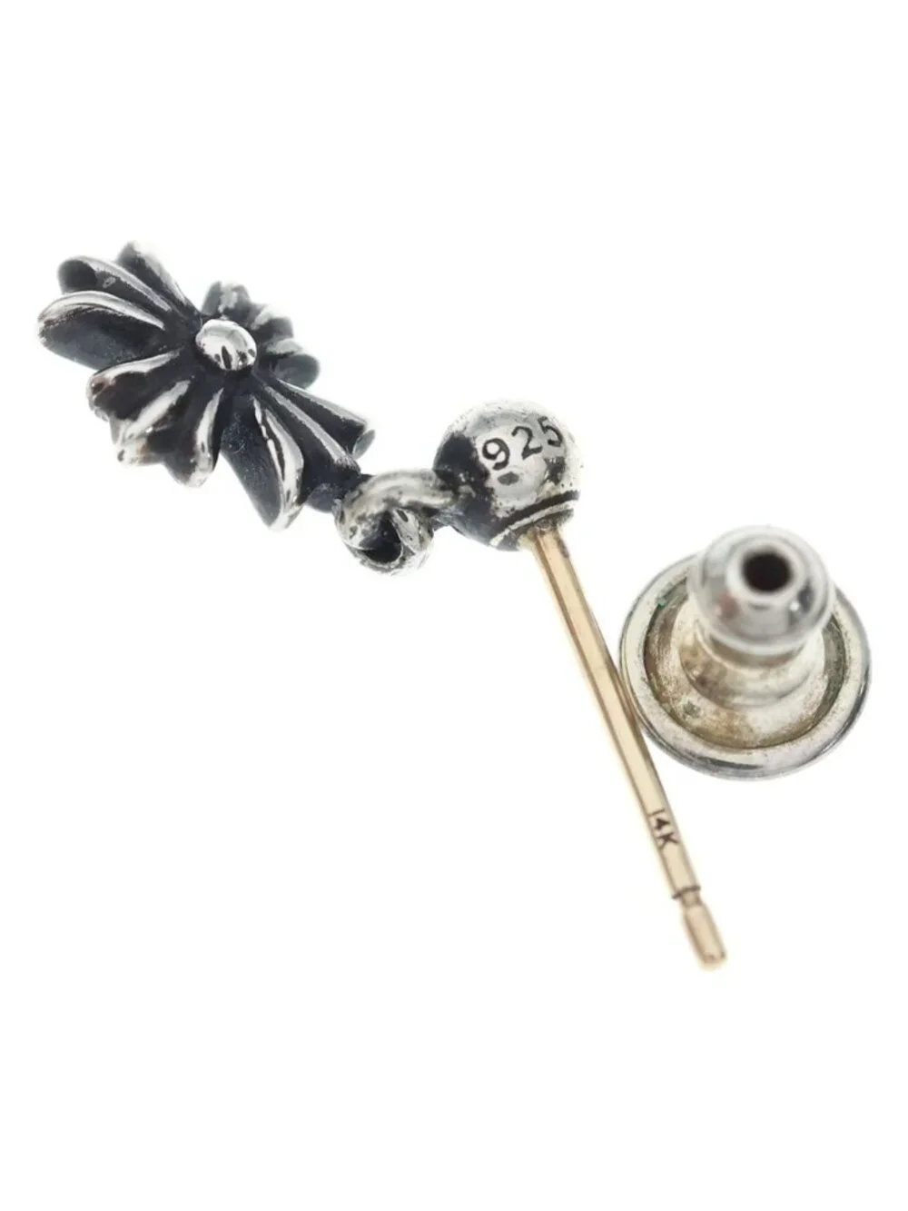 Chrome Hearts Tny CH Pls Tiny CH Plus Drop Earrings Silver